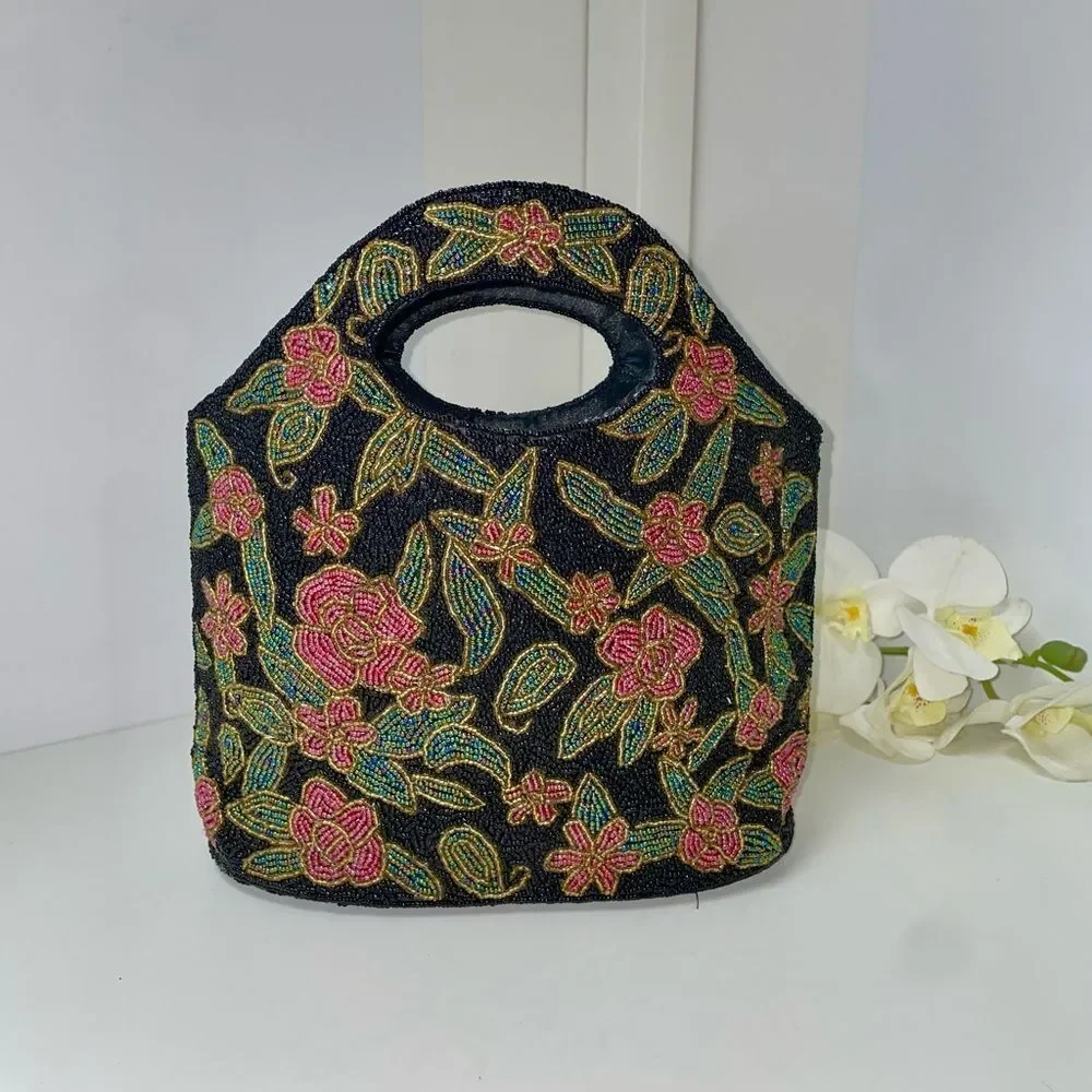 Floral Beaded Women's HandBag